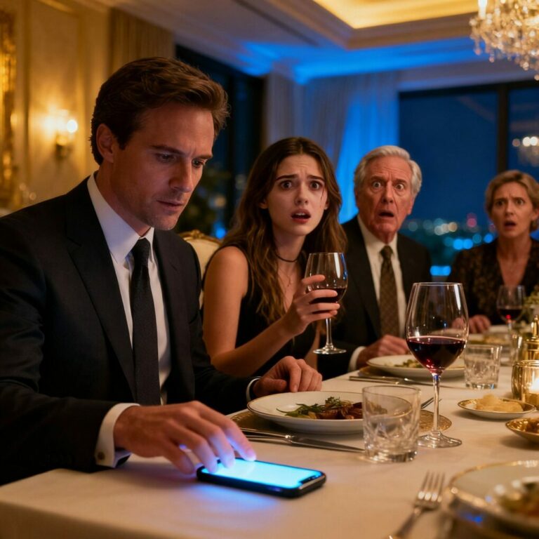The room went silent when my father-in-law said, “You’re embarrassing this family.” I smiled, unlocked my phone, and replied, “Then maybe it’s time you see who you’re actually talking to.” My wife whispered my name like a warning. His guests stared. And in that moment, I realized this dinner wasn’t about food anymore— it was about respect, power… and who was about to lose both.