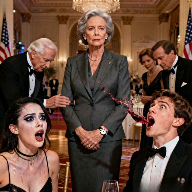 “This is my lazy, chubby mother-in-law,” my daughter-in-law sneered, as her family erupted in cruel laughter. I stayed silent, adjusting my watch, until her godparents turned pale. “Lucy, stop! She’s the CEO of the company we work for!” My son’s wine sprayed across the table in pure shock. I finally looked her in the eyes and whispered, “I hope you enjoyed the joke… because your lifestyle just ended.”