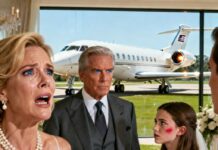 “My parents treated my grandfather like filth, shoving him behind the trash cans. Mom hissed, ‘Get that old beggar out of my sight!’ When I defended him, she slapped me across the face and screamed, ‘Get out!’ We stood in the rain, humiliated… until the roar of engines shook the ground. As his private jet touched down, I whispered, ‘Mom, you just kicked out the man who owns this entire city