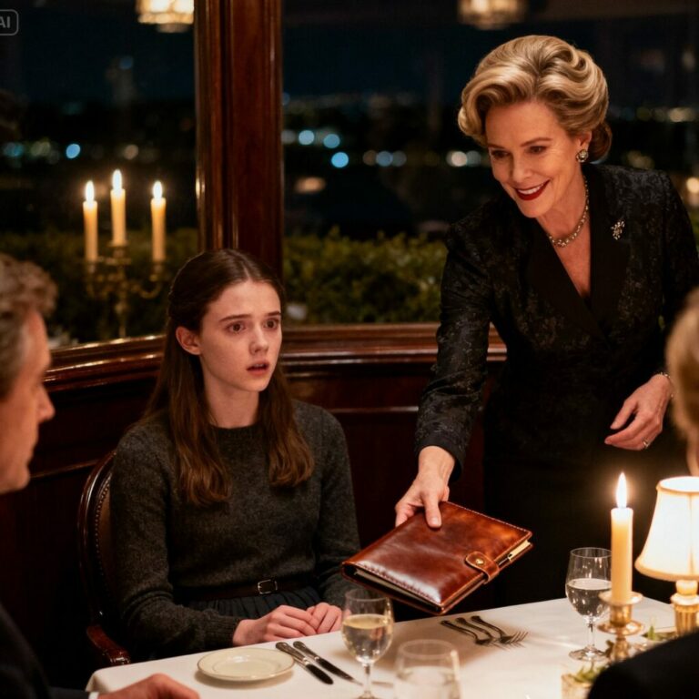 I stared at the bill and whispered, “There has to be a mistake.” My mother-in-law smiled and pushed it closer. “No mistake, sweetheart. You said this dinner was your gift.” Around the table, no one spoke. My husband wouldn’t meet my eyes. That was the moment I realized this wasn’t a misunderstanding. It was a trap—and I was expected to pay my way out.