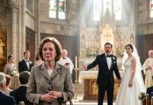 At my son’s wedding, he shouted, ‘Get out, mom! My fiancée doesn’t want you here.’ I walked away in silence, holding back the storm. The next morning, he called, ‘Mom, I need the ranch keys.’ I took a deep breath… and told him four words he’ll never forget.