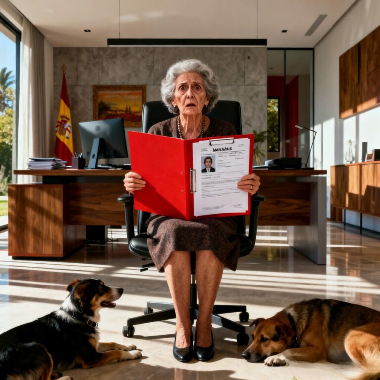 Nunca pensé que la humillación iba a tener mi cara impresa. —“Mamá, no entres en el despacho”, me dijo por teléfono mi hijo, demasiado tarde. Abrí la carpeta roja por curiosidad… y ahí estaba: mi nombre, mi foto, y una palabra que me dejó sin aire. No lloré. Me senté en silencio, con los perros mirándome, mientras entendía exactamente qué lugar ocupaba ya en su vida. ¿Qué harías tú después de leer algo así?