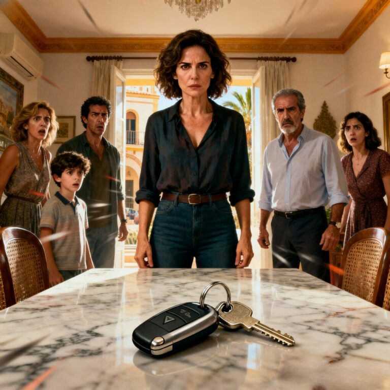 Mi padre me miró delante de todos y preguntó: “¿Por qué has llegado en taxi? ¿Dónde está el Tesla que te compré?”. Abrí la boca, pero mi marido se adelantó: “Se lo di a mi madre. Lo necesitaba más”. Nadie rió. Nadie habló. Entonces mi padre hizo algo tan simple y tan humillante que el silencio pesó como una bofetada… y supe que nada volvería a ser igual.