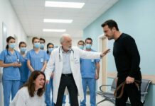 My husband abused me daily. One day, after I lost consciousness, he rushed me to the hospital, insisting I’d fallen down the stairs—but he went completely rigid when the doctor…