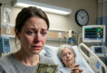 MY HUSBAND WAS HOSPITALIZED AFTER A CAR ACCIDENT. I NOTICED THE OLD LADY IN THE NEXT BED WAS ALL ALONE, SO I BROUGHT HER MEALS THREE TIMES A DAY. ONE DAY, SHE HANDED ME AN OLD BANKNOTE AND SAID SOMETHING THAT LEFT ME IN SHOCK…