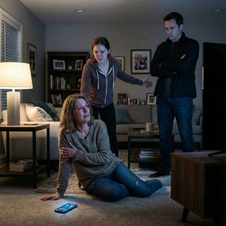 «Aléjate de nosotros». Esas fueron las últimas palabras de mi hija antes de empujarme con tanta fuerza que salí despedida contra el suelo. No grité. No supliqué. Simplemente sonreí, me levanté y envié un mensaje con una sola palabra: Está bien. Luego, en silencio, corté el dinero destinado a su nueva casa. Cinco horas después, mi teléfono explotó con treinta llamadas perdidas… y fue entonces cuando la verdad por fin empezó a desmoronarse.