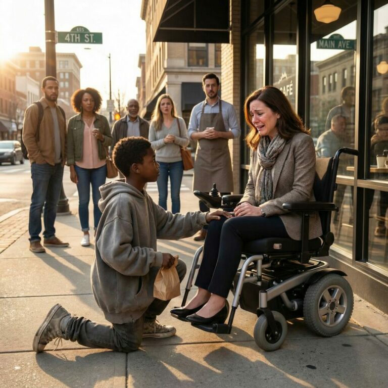 El niño negro y pobre le preguntó a la millonaria paralizada: —¿Puedo curarla a cambio de esa comida que sobra? Ella sonrió… y entonces todo cambió.