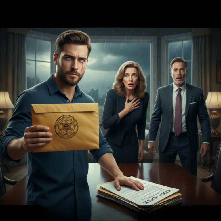 “Get out! You’re nothing but a freeloader,” my mother sneered, clutching my stepdad’s arm as he handed me the eviction papers. I looked at the notary, then back at the man who thought he’d finally won. “Fine,” I whispered, pulling a sealed folder from my bag. “I’ll leave. But before I go, Mom, do you really want to see what the Sheriff’s office just sent me about your ‘perfect’ husband?” The color drained from her face as the room went deathly silent.