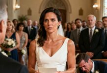 I was standing at the altar again, smiling, when my hands started shaking. “Go on,” my husband whispered, already crying. So I did. I read the letter out loud. Not my vows. Hers. “He told me he loved me,” the words echoed, and the room froze. Gasps. Silence. Tears. That was the moment our perfect marriage finally told the truth—and it wasn’t over yet.