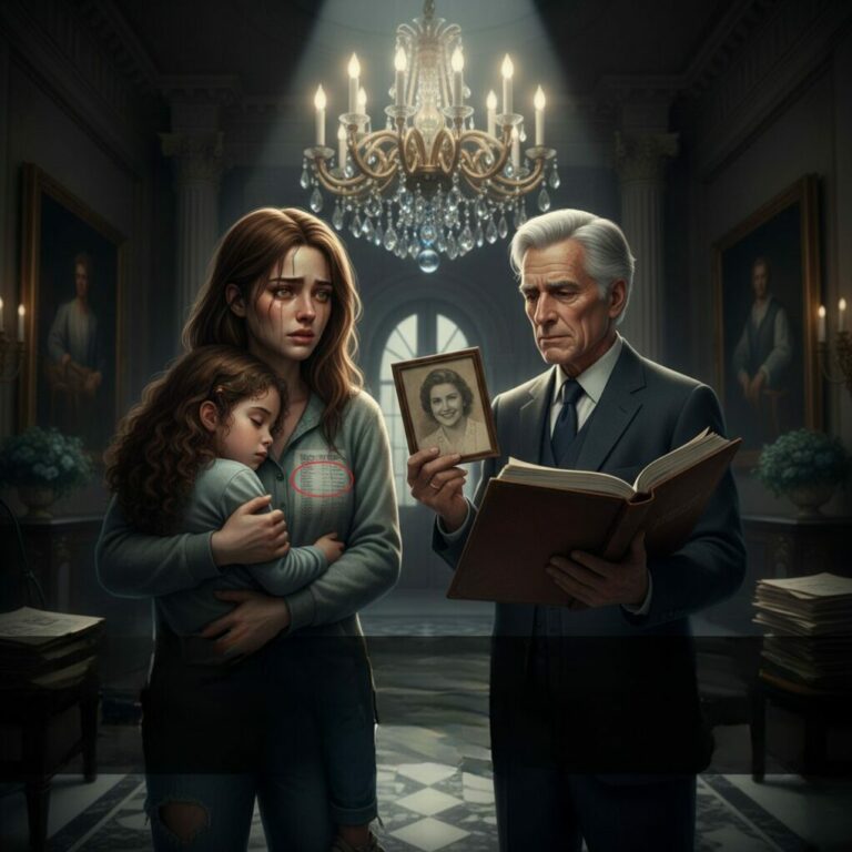 “I clutched my daughter tighter against the freezing wind under the bridge, watching a limousine pull up. A man stepped out—the same face from the faded photos my father burned years ago. ‘Grandpa?’ I whispered, my voice trembling. ‘But Dad said you died before I was born.’ He looked at me with piercing eyes and replied, ‘Your father didn’t want you found, because he’s not who you think he is.’ Now, standing in this mansion, the truth he just told me… it changes everything. Was my whole life a lie?”