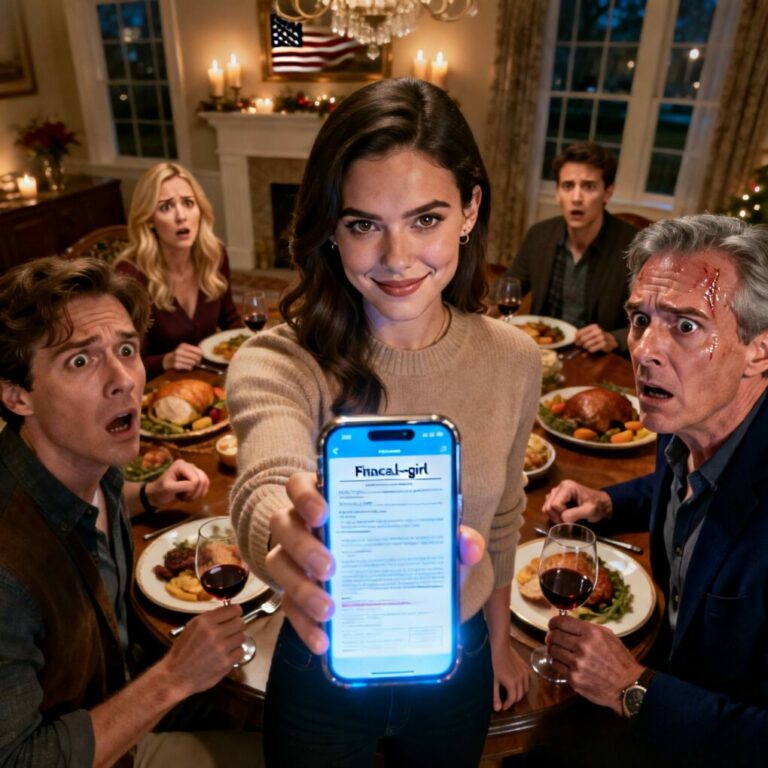 “My family always treated me like a stain on their perfect reputation. When my brother’s wealthy girlfriend asked about my job, my father sneered, ‘Just tell her you’re a janitor so we aren’t humiliated.’ They all laughed, calling me ‘pathetic.’ I simply smiled and pulled out my phone. ‘Actually, I’m the one signing your company’s foreclosure papers tomorrow.’ The room went dead silent.”