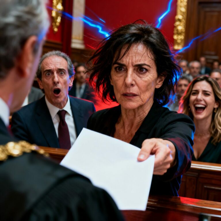 Cuando mi exmarido se inclinó hacia su amante y dijo riéndose: “Es demasiado vieja y sucia para mí”, sentí cómo la sala entera se me venía encima. Yo no respondí. Solo apreté el papel blanco entre mis dedos. El juez me miró. Él seguía riendo. Entonces entregué ese papel y escuché su carcajada: “Vaya, esto sí que es interesante”. En ese segundo, todo cambió… ¿por qué su cara se quedó pálida?