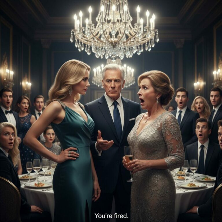 “I stood there, frozen, as my mother-in-law sneered at her boss, pointing a finger at me. ‘Meet the unemployed loser my son married,’ she cackled. The room went silent. I caught the CEO’s eye—my secret mentor. He didn’t flinch. Instead, he turned to her with a chilling smile: ‘Actually, you’re fired.’ My heart raced. The mask was off, and her nightmare had just begun. Want to know how I took it all?”