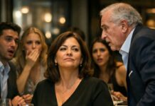 Cuando mi nuera me presentó a su familia rica, alguien se rió y escupió sin pudor: —“Esta es la cerda gorda con la que tenemos que convivir.” Las risas llenaron la mesa. Yo bajé la mirada… hasta que su padre se quedó pálido al verme. —“Espera… ¿no eres tú mi nuevo jefe?” Y en ese segundo, el poder cambió de lado. ¿O no?