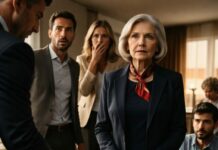 Cuando dije: “No me queda nada, solo necesito un lugar donde dormir”, mis hijos ricos me cerraron la puerta en la cara. —“No podemos hacernos cargo”, murmuraron sin mirarme. Solo el menor, un maestro pobre, me abrazó: “Mamá, aquí estás a salvo”. Esa noche lo vi quitarse el anillo de bodas para darme de comer… Y entonces, a la mañana siguiente, alguien tocó la puerta. ¿Quién era en realidad la que no tenía nada?