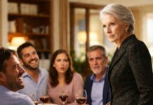 “¿Otra vez va a devorarlo todo esta vieja inútil?”, gritó mi yerno, y la mesa estalló en risas. Sentí cómo algo dentro de mí se rompía. Me levanté despacio, limpié mis labios y susurré: “Con permiso”. Nadie notó mi mirada. Nadie entendió mi silencio. Pero a la mañana siguiente, cuando el teléfono sonó desde el banco… su risa fue lo primero que desapareció.