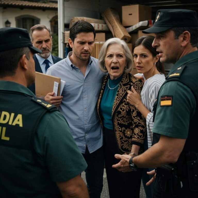 —“Esto es para nuestra casa nueva. Tú ya no necesitas nada de esto”, dijo mi hijo sin mirarme a los ojos. Vi cómo cargaban mi vida entera en ese camión: mis muebles, mis recuerdos, hasta los cuadros que pinté con sus manos pequeñas ayudándome. Cuando arrancaron, creí que todo había terminado… hasta que, al llegar al portón, pisaron los frenos de golpe y sus rostros se volvieron blancos de terror.