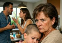 Entré a la fiesta familiar esperando risas, y salí con el corazón paralizado. Cuando vi la cabeza rapada de mi nieta de seis años, apenas pude hablar. “¿Quién hizo esto?”, susurré. Mi nuera soltó una carcajada: “Relájate, es solo una broma”. La abracé y me fui. Entonces mi hijo gritó: “¡Mamá, estás exagerando!”. Pero a la mañana siguiente, su voz temblaba al teléfono: “Por favor… salva a mi esposa…”. Y ahí entendí que esto recién empezaba.