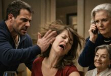 “Lo vi levantar la mano, y antes de que pudiera reaccionar, ¡pam! El sonido del golpe heló la mesa. “Así es como aprende”, gritó su madre, sonriendo. Sentí que la sangre me ardía y luego se volvía hielo. Me levanté sin decir una palabra, saqué mi teléfono y marqué un número que juré no volver a usar. Ellos creían tener el control. No tenían idea de quién soy cuando cruzan esa línea.”