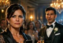 “¿Brindas con champán? Perfecto. Yo acabo de cancelar tus diez tarjetas.” Lo dije sin subir la voz, delante de todos. En el salón aún sonaba la música de su boda de cien mil euros con la mujer por la que me dejó. Yo acababa de firmar el divorcio y sentí ese silencio espeso que llega cuando la humillación se vuelve pública. Él me miró, incrédulo. Yo seguí: “Hay algo más que deberías saber.” Fue ahí cuando se quedó completamente quieto. ¿Qué palabra puede detener a alguien en su propio festejo?