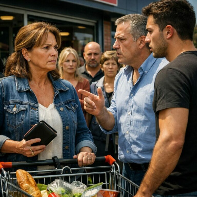 “Mamá, no opines. Papá es quien paga”. Mi hijo lo dijo en voz alta, junto a la caja del supermercado, mientras el cajero levantaba la vista y varias personas sonreían incómodas. Sentí cómo treinta años de silencio se convertían en monedas cayendo sobre la cinta. Nadie me defendió. Alguien incluso rió. Ahí entendí que mi voz valía menos que un ticket.