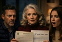 Esa Navidad me dejaron sola. “Mamá, tú solo estorbarías”, dijo mi hija antes de cerrar la puerta. A las 11 de la noche tocaron. Tres hombres elegantes susurraron: “Señora Wilson, ahora usted vale 340 millones de dólares”. Pensé que era una broma… hasta que mostraron las pruebas. Cuando mi familia regresó, sonreí y dije: “Antes de entrar… quiero ver quiénes son realmente”.