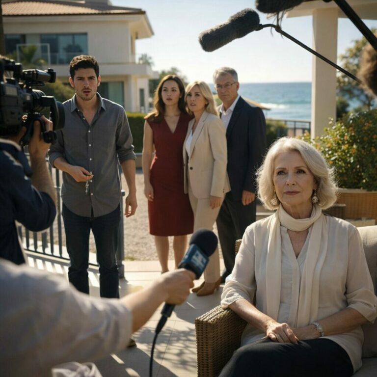 Compré la casa frente al mar en silencio. Dejé que todos creyeran que estaba sola, invisible. El día que mi hijo llegó para presumirla, lo escuché decir riendo: “Nadie vive aquí, es solo mi lugar secreto”. Entonces la reportera me miró y susurró: “Estamos en vivo en tres, dos…”. Cuando él me vio en el porche, palideció. Yo sonreí. Y aún no sabe lo que voy a contar después.