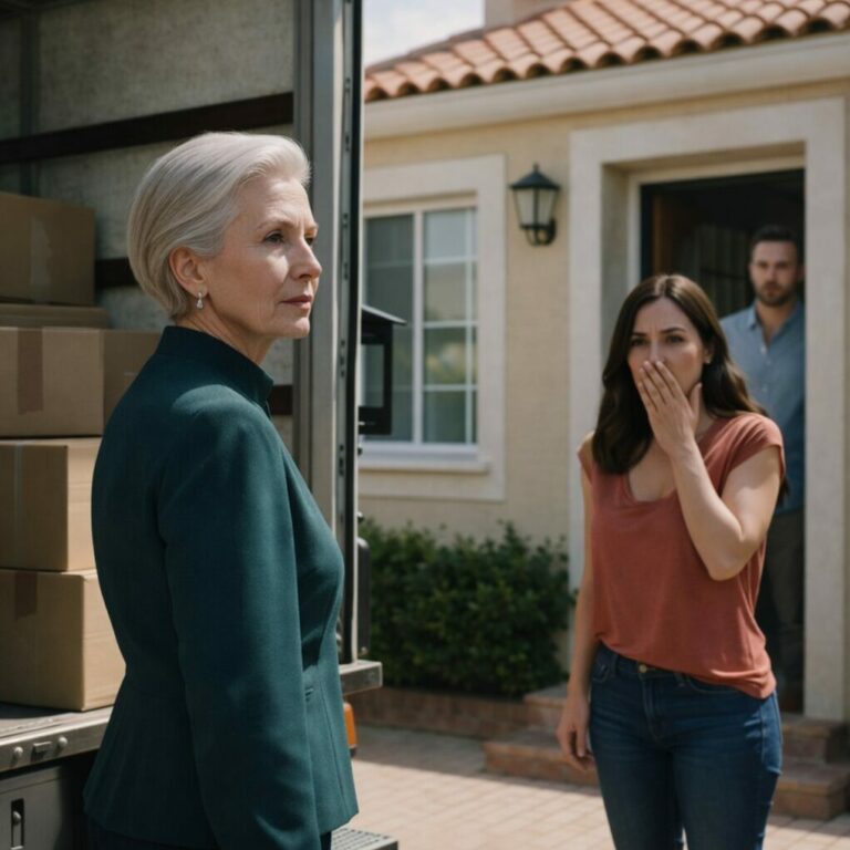 Serví el desayuno con manos temblorosas y una sonrisa tranquila. Desde la sala escuché a mi nuera susurrar: “Esta vieja cocina horrible… no la soporto”. Risas. Muchas. Me ardía el pecho, pero solo recogí los platos y me encerré en mi habitación. Dos horas después, oí frenar un camión de mudanza. Cuando abrió la puerta y me vio, su voz se quebró: “¿Qué hiciste…?”