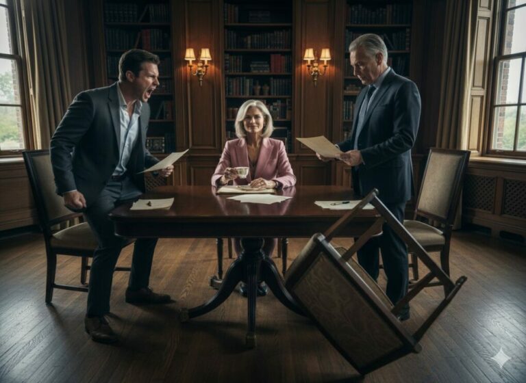 “You’re nothing without my money!” My eldest son’s laughter echoed through the room as he grabbed the pen. I watched them tear apart my legacy like vultures, signing every paper they shoved at me without a word. They thought they had finally broken me. But as the lawyer opened the ‘special’ envelope, I leaned back and smiled. “Read it carefully, boys,” I whispered. Their faces turned pale. Greed has a price, and they were about to pay in full. Want to know what was in that will?