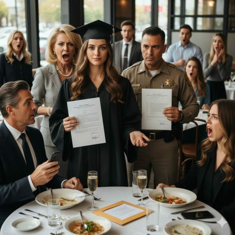 “The champagne was bubbling, but my mother’s voice was colder than the ice. ‘Consider this your final gift,’ she sneered, sliding a legal envelope across the table while my sister’s camera flashed in my face. It was a disownment letter. They expected tears; they wanted a show. I simply smiled, tucked the papers away, and whispered, ‘Thank you for making this so easy.’ They didn’t realize I’d already signed the papers to their future—and they weren’t invited.”