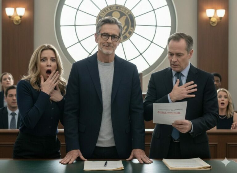 “My stepdaughters didn’t even wait for the funeral to end before demanding everything. ‘Sign the papers, old man. You were just a four-year fluke,’ they sneered, eyes gleaming with greed. My lawyer begged me to fight, but I just picked up the pen. As I signed over the ’empire’ they so desperately craved, their lawyer’s face suddenly turned ghost-white. He saw what they didn’t: I wasn’t giving them a fortune… I was handing them a nightmare.”