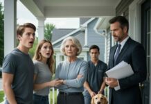 “I trusted my own flesh and blood, but while I was away, my children sold my soul—they sold my dog. ‘We needed the cash, Mom, get over it!’ they sneered. I didn’t scream. I just smiled and asked, ‘Who bought him?’ The next morning, the doorbell rang. When the door opened, their faces turned ghostly white. ‘You?!’ they gasped in pure terror. The nightmare was just beginning, and they had no idea who they really sold him to…”