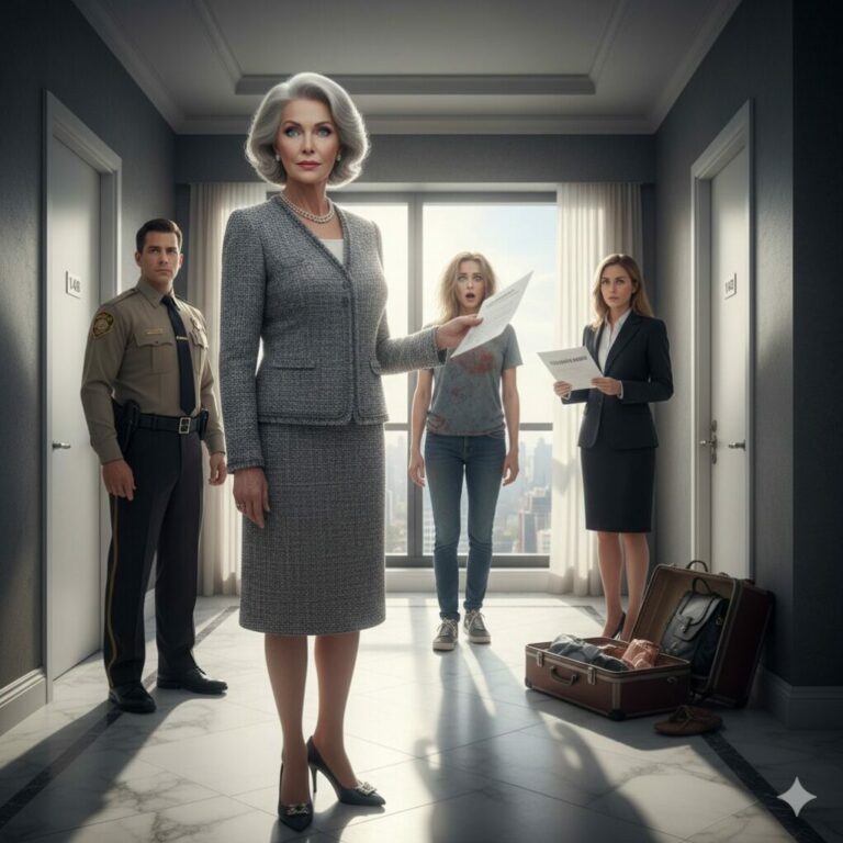 “Get out! You have until sunset to pack your rags and leave my home!” my daughter-in-law sneered, tossing my suitcase onto the floor. I looked at her smug face, feeling a cold smile creep across my own. She thinks she finally won. She thinks I’m homeless. What she doesn’t know is that I didn’t just leave—I moved up. Literally. As I unlocked the door to the luxury penthouse directly above her head, I wondered… how loud should I stomp tonight to remind her who really owns this building?