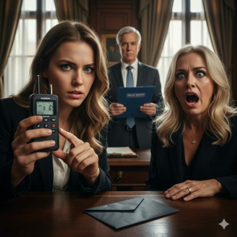 “The air in the lawyer’s office was thick with my mother’s cheap perfume and her even cheaper greed. As the will was opened, she smirked, whispering, ‘Finally, my payoff for leaving you with that old man.’ My blood ran cold, but I didn’t flinch. I simply slid a single, blackened envelope across the desk and said, ‘You aren’t here for his money, Mom. You’re here for the truth he buried.’ The lawyer’s hands trembled as he read the first line. My mother’s smirk died instantly. What was hidden in that envelope would change everything.”