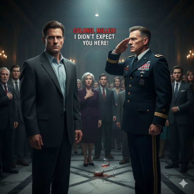“My family always saw me as the ‘failure,’ the one who went nowhere while my brother became their golden boy. I stood in the back, ignored, until the General’s eyes locked onto mine. ‘Colonel? I had no idea you’d be attending,’ he boomed, snapping a sharp salute. The silence that followed was deafening. My father’s glass shattered on the floor, his face pale with disbelief. They thought they knew me… but they had no idea who I had become.”