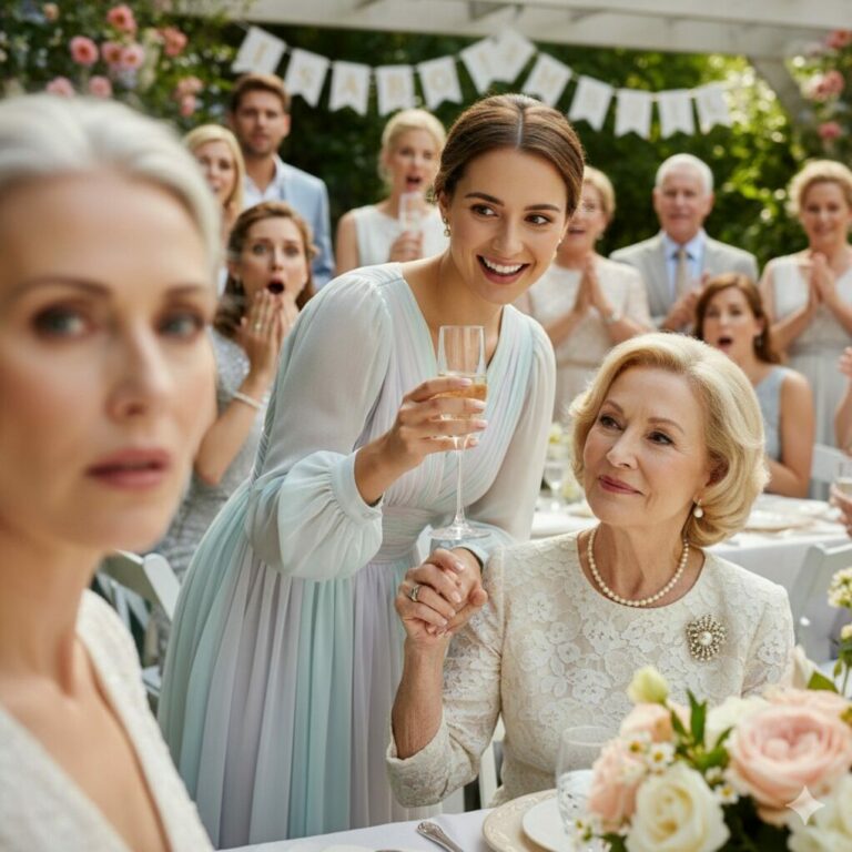 “I stood frozen as my own daughter raised her glass, looking right past me. ‘To the woman who should’ve been my mother,’ she declared, smiling at her mother-in-law. The room went silent. My heart shattered as she added, ‘The only true grandmother my son will ever have.’ I didn’t scream. I didn’t cry. I just walked out. They thought they won, but they forgot one thing: I hold the keys to a secret that will dismantle their perfect world by tomorrow morning.”