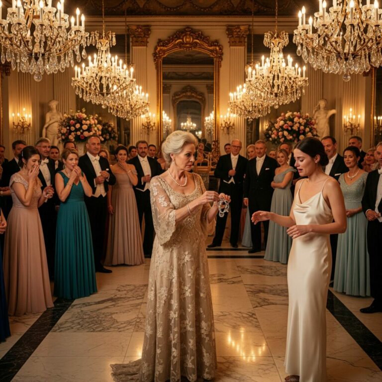 I still remember my mother-in-law’s voice when she laughed and said, “At least this bracelet is cheap enough—you won’t pawn it.” Two hundred people laughed with her. My hands were shaking. My husband looked away. That’s when my phone buzzed. One message. “I’m outside.” They thought the night was ending. They had no idea it was just beginning.