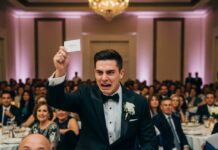 I spent 28 years raising my son alone. Then, at his wedding, I learned what they really thought of me. My son stared at the place card and asked quietly, “Dad… did they really write this about you?” Before I could answer, he turned to the room and said, “This man is my father. And if you disrespect him, you lose me.” Silence followed—and everything shattered.