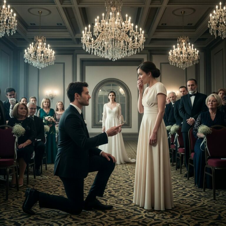I still remember the moment the groom stopped the wedding and stared straight at me. “This can’t be happening,” the bride whispered. Then he walked down the aisle, knelt in front of me, and said through shaking lips, “You don’t recognize me… but you saved my life.” In that instant, every insult, every whisper, every lie I’d hidden for 15 years was about to explode.