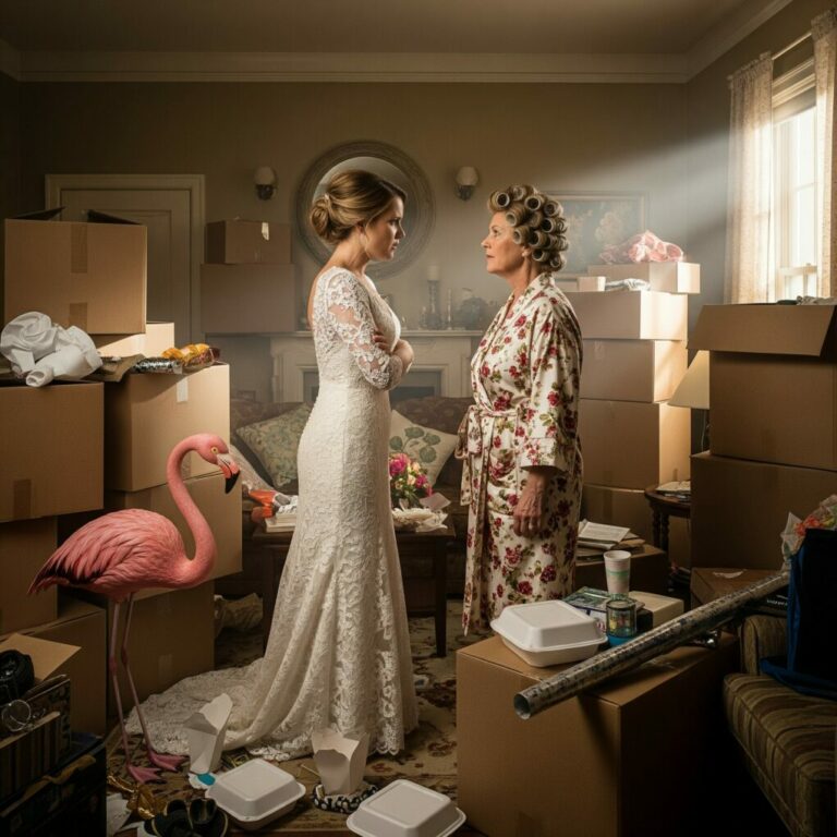 “I can’t believe this is happening,” I whispered, staring at the mountain of boxes in my living room. “You sold your house? And you’re moving in here?!” My future mother-in-law grinned as if she’d won a game. Liam froze, his face pale. My heart raced. Forty-eight hours until our wedding, and suddenly, my perfect life felt like a nightmare. Would he choose me… or her?