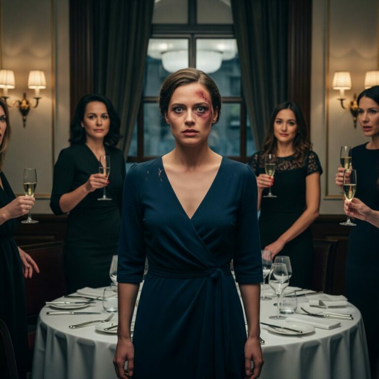 “Everyone is staring,” I whispered, my cheek burning, blood trickling from my eyebrow. “Why is he smiling like this is normal?” Brandon’s arm tightened around me, and his sisters laughed, mocking me in front of fifty people. My heart pounded—I realized they weren’t just cruel. They were showing me my place. But then, a voice cut through the silence: “You let them hurt her. Now you face me.” I froze. Was this finally my chance to escape?