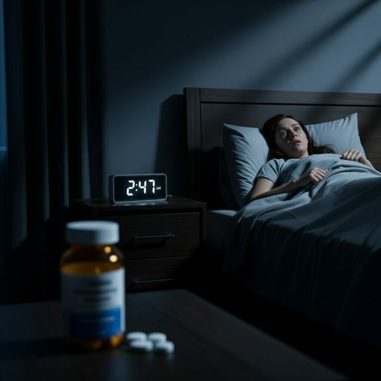 “I gave her a stronger dose tonight,” my husband whispered downstairs. I froze in bed, wide awake for the first time in eighteen years. My heart pounded as I realized something terrifying—I had never woken up at night before. Not once. The pills on my nightstand suddenly looked different. And in that moment, I understood the truth: I wasn’t sleeping. I was being kept unconscious on purpose.