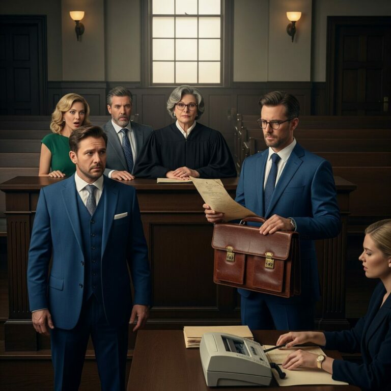 “The gavel hasn’t even hit yet, and she’s laughing!” I whispered under my breath. Rebecca leaned to her new husband, smirking, “Look at him—too broke to even hire a lawyer.” I sat alone, heart racing, clutching my grandfather’s briefcase. But when I stood, evidence in hand, I saw her smile fade. “You forgot something,” I said, voice steady. “The law doesn’t care about wealth—it cares about truth.” The courtroom went silent. Could I really turn this around alone?