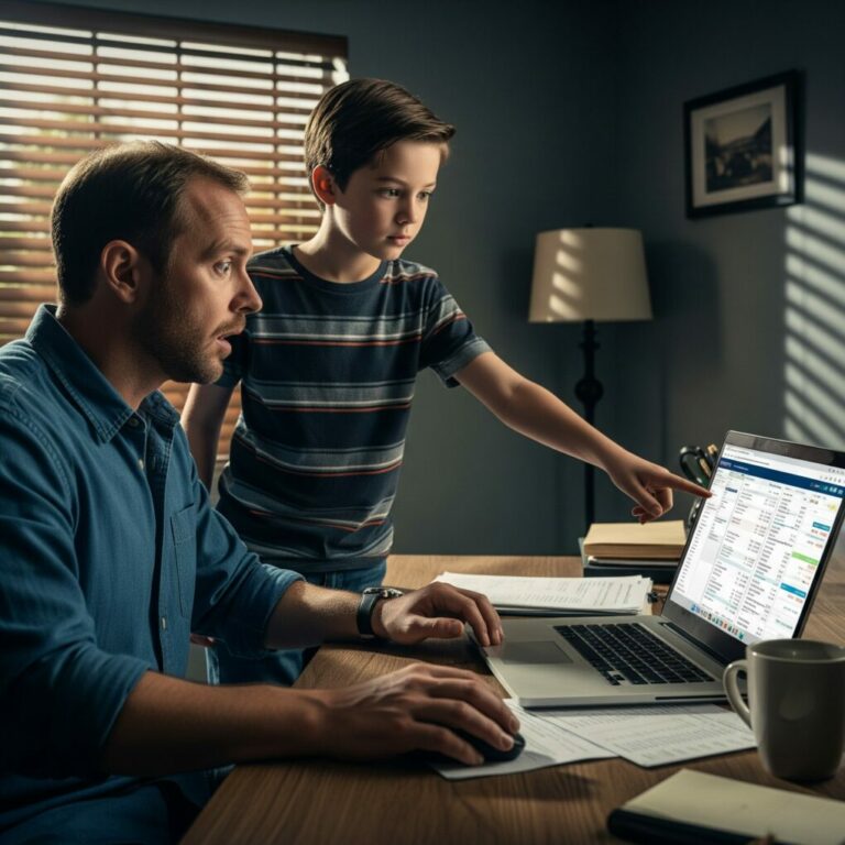 I stared at the bank statement, heart pounding. “$127,000… gone?” I whispered. Tyler looked up at me with that strange, determined grin. “Dad… it’s fine. I fixed everything,” he said. I froze. My own son had taken control where I felt powerless. And just as I tried to process it, the front door opened—Jessica was back, her eyes wide, panic written all over her face. What Tyler had done would change everything… but would it be enough?