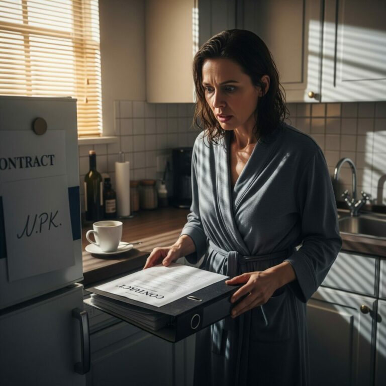 I stared at the email again, my coffee gone cold. “Temporary suspension pending cost optimization,” it said, like a robot had written it. Thirty years. Thirty years building this company from nothing. And they didn’t even call. My hands shook as I opened the binder above the fridge. Clause 14D. “Any material adverse change to compensation triggers $25 million payout in 72 hours.” I whispered to myself, “They just lit the fuse.” And I knew… the storm was about to hit.