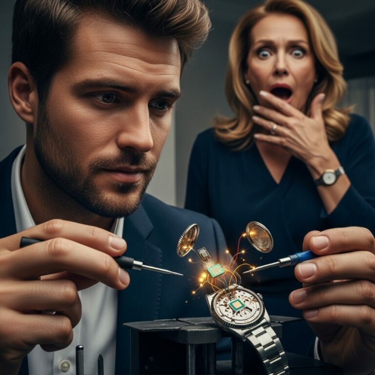 “I knew my stepmom’s ‘generosity’ always had a price, but I never expected this. When she gifted me a Rolex, I didn’t wear it—I handed it straight to her own son. The look of pure terror on her face was priceless. ‘You did WHAT?’ she shrieked, her voice trembling. In that moment, her dark secret started to unravel. I smiled calmly, because now, the real game begins. Do you want to know what was actually inside that watch?”