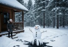 “I thought I was just being kind when I paid for that elderly woman’s groceries. But then, she gripped my arm, her eyes cold as ice. ‘When your husband leaves tonight,’ she hissed, ‘do NOT touch the snow in the yard.’ I laughed it off as a senile joke. But the next morning, I opened the door and screamed. What was hidden beneath the white?”