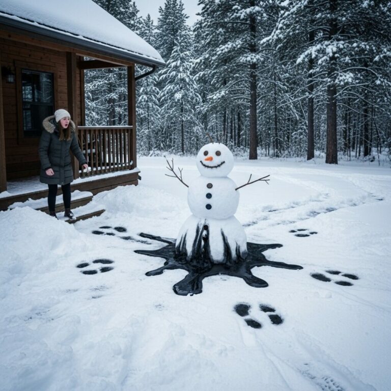 “I thought I was just being kind when I paid for that elderly woman’s groceries. But then, she gripped my arm, her eyes cold as ice. ‘When your husband leaves tonight,’ she hissed, ‘do NOT touch the snow in the yard.’ I laughed it off as a senile joke. But the next morning, I opened the door and screamed. What was hidden beneath the white?”