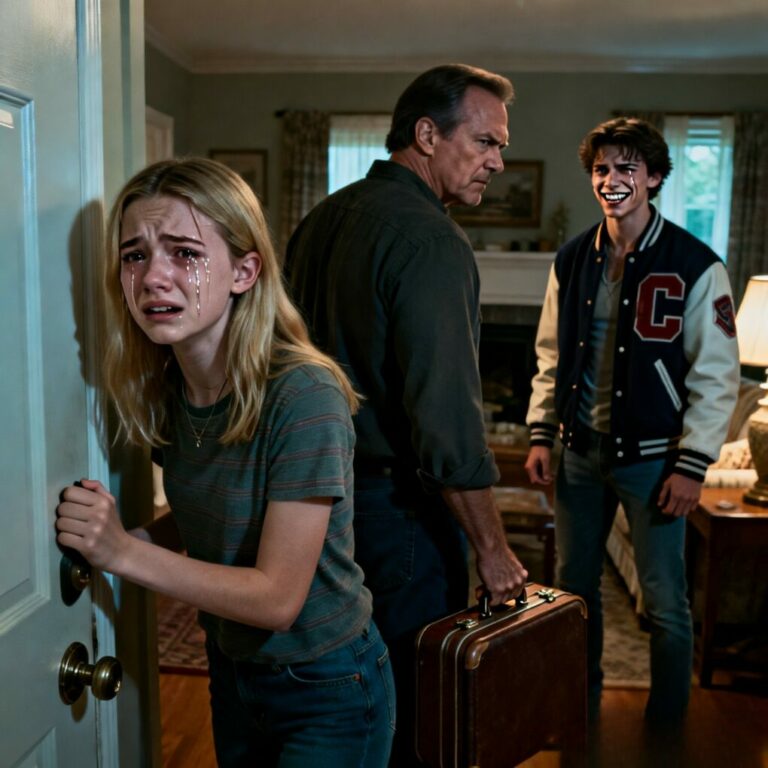 “I watched my brother squeeze out fake tears, and in seconds, my father’s face turned to stone. ‘Pack your bags,’ he barked. As I was dragged out the door at sixteen, my brother leaned in, his eyes cold and victorious. ‘No one will ever believe you,’ he hissed. He thought he won. But two weeks later, his ego got too loud. He didn’t realize Mom was standing right behind the door, listening to every single word of his confession.”