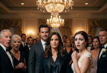 At my sister’s wedding, she smirked and introduced me to her boss, saying, “This is the embarrassment of our family.” My parents laughed. Her boss remained silent, watching them. The room grew tense. Then he smiled and said, “Interesting… because you’re fired.”